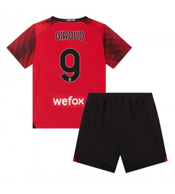 AC Milan Olivier Giroud #9 Replika Babytøj Hjemmebanesæt Børn 2023-24 Kortærmet (+ Korte bukser)